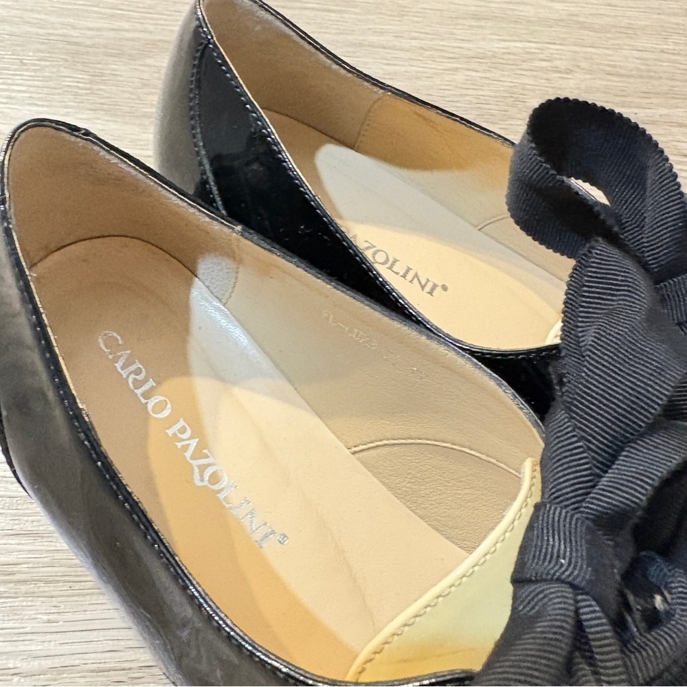 Carlo Pazolini Black and Cream Patent Leather Women's Loafers - Picture 7 of 16